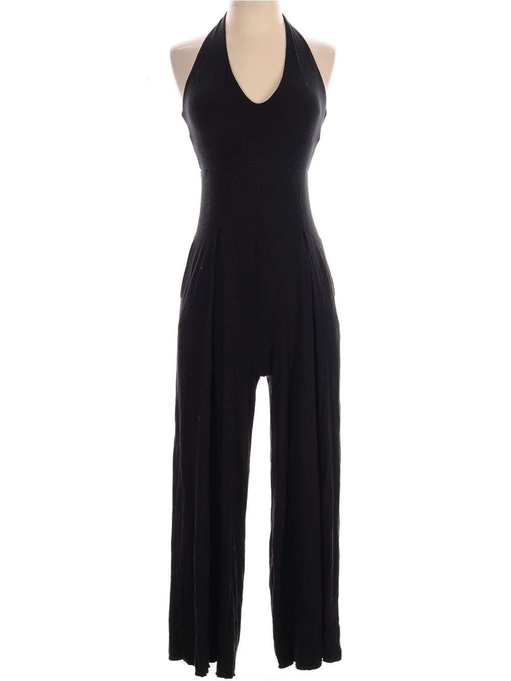 POPFLEX Black Halter Wide-Leg Jumpsuit